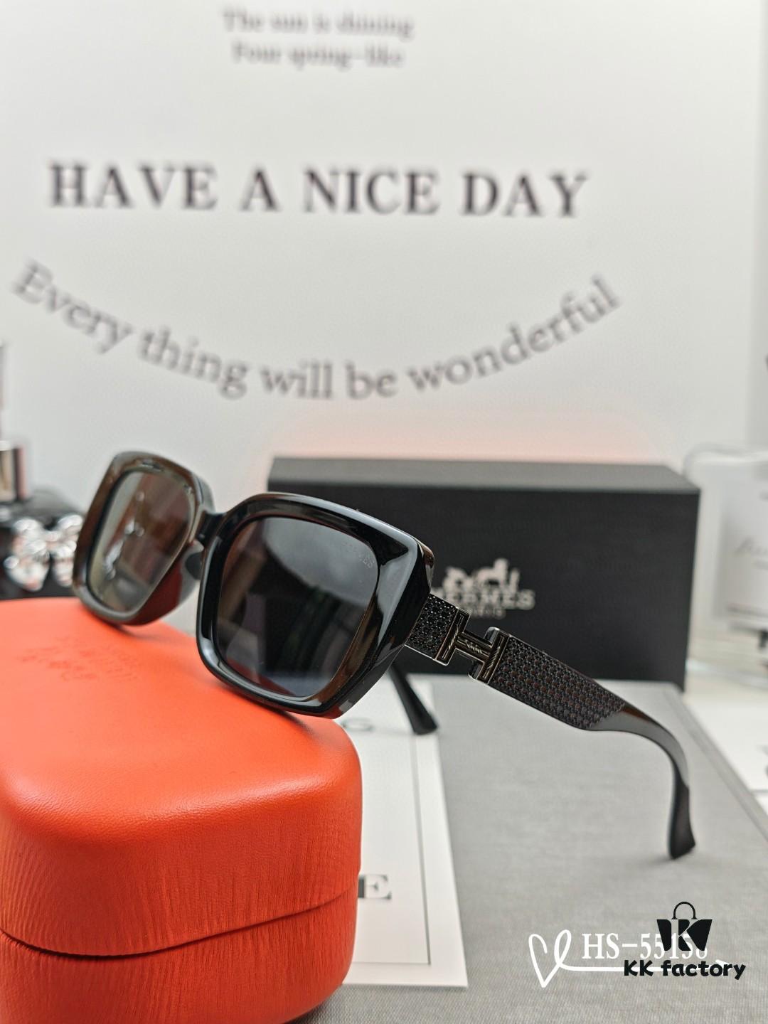 Hermès | New Model Sunglasses with Polarized Lenses, Lightweight TR90 Frame, UV & Glare Protection, Ideal for Travel and Driving