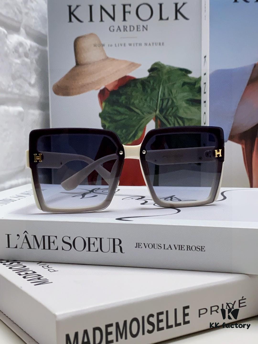 Hermes 2025 New Arrival Korean-Style Square Women's Sunglasses, Retro Fashion Minimalist Polarized Sunglasses, Unisex Eyewear