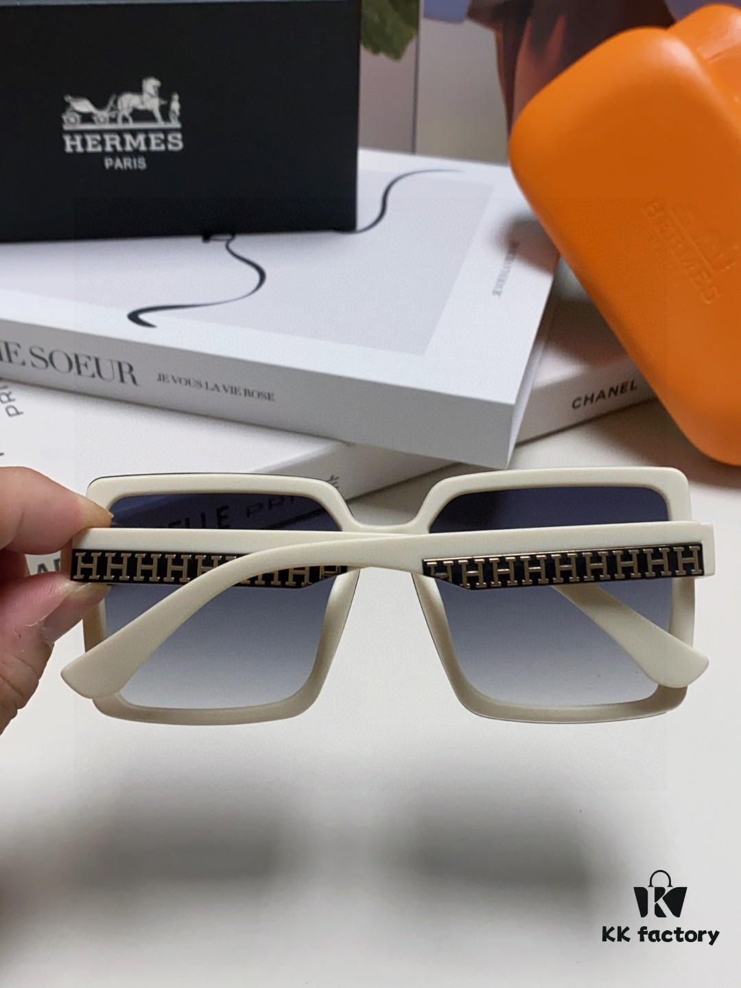 Hermes 2025 New Arrival Korean-Style Square Women's Sunglasses, Retro Fashion Minimalist Polarized Sunglasses, Unisex Eyewear