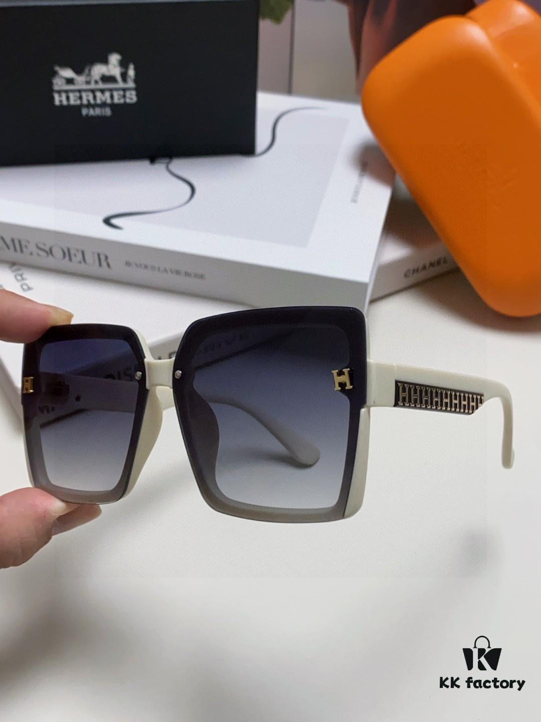 Hermes 2025 New Arrival Korean-Style Square Women's Sunglasses, Retro Fashion Minimalist Polarized Sunglasses, Unisex Eyewear