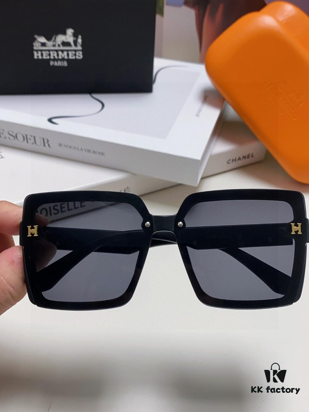 Hermes 2025 New Arrival Korean-Style Square Women's Sunglasses, Retro Fashion Minimalist Polarized Sunglasses Unisex