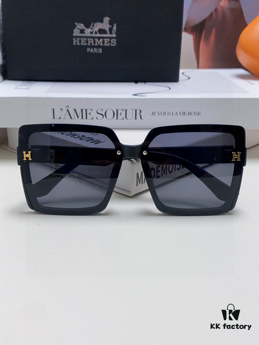 Hermes 2025 New Arrival Korean-Style Square Women's Sunglasses, Retro Fashion Minimalist Polarized Sunglasses Unisex
