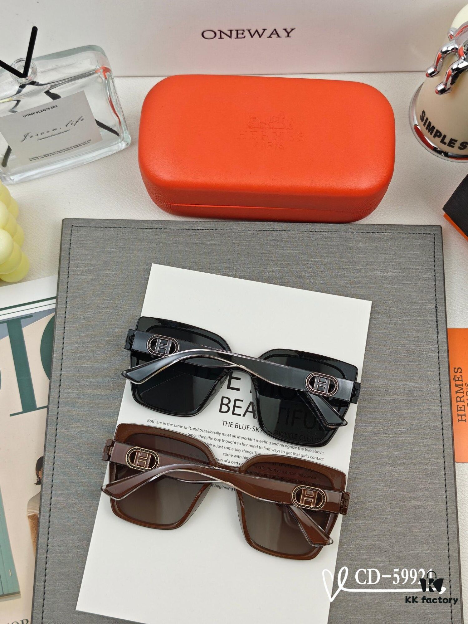 Hermès | New Model Sunglasses with Polarized Lenses, Lightweight TR90 Frame, UV Protection for Travel and Fashion