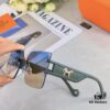 Hermes Women's Ava Large Frame Sunglasses, Frameless Cut-Out Fashion Sun Glasses for Slimming Look, Trendy Influencer Streetwear Eyewear