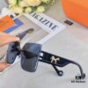 Hermes Women's Ava Large Frame Sunglasses, Frameless Cut-Out Fashion Sun Glasses for Slimming Look, Trendy Influencer Streetwear Eyewear