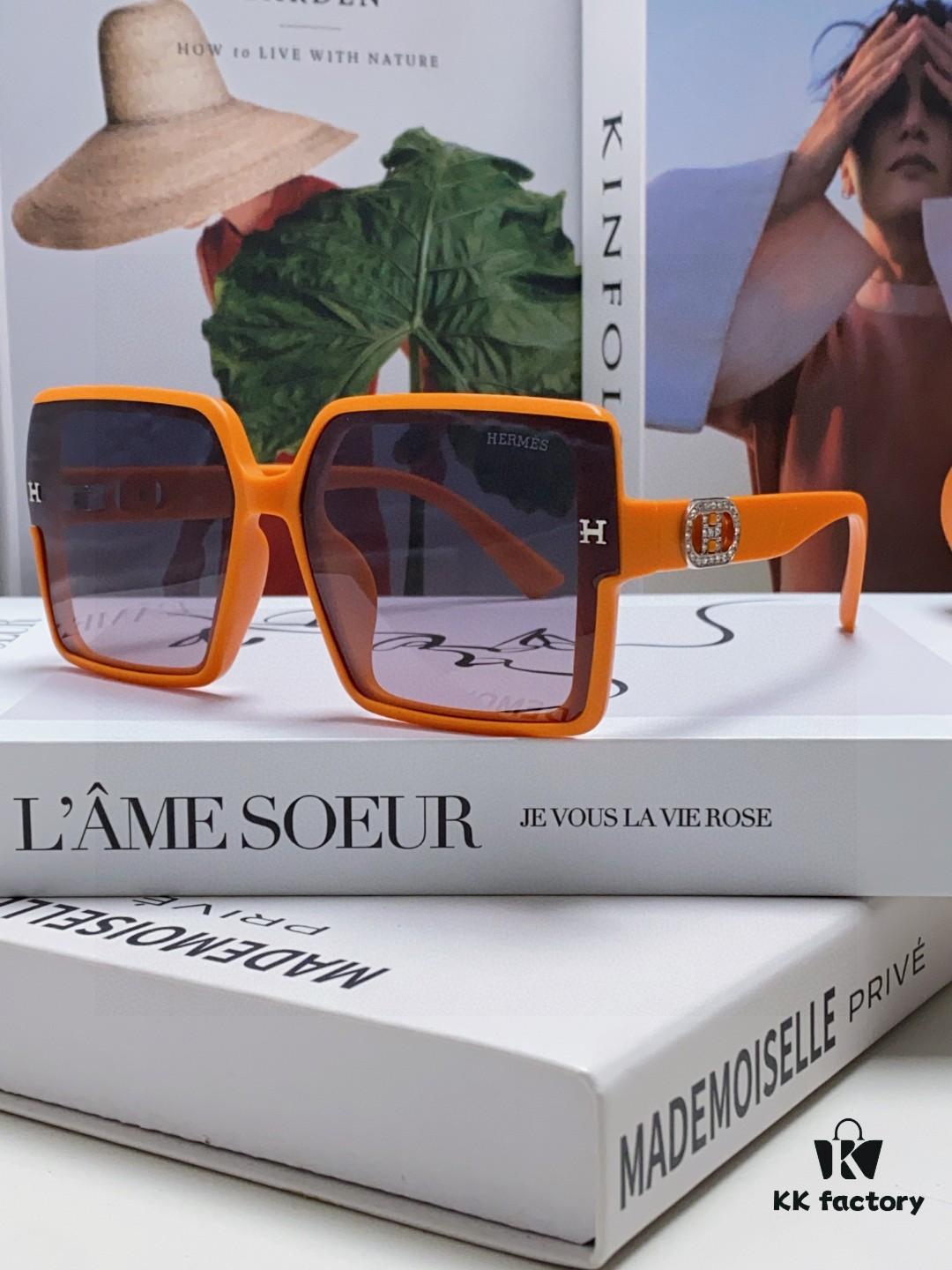 Hermes Women's Polarized Sunglasses 2024 New Arrival High-End UV Protection Sunglasses Slimming Face Design