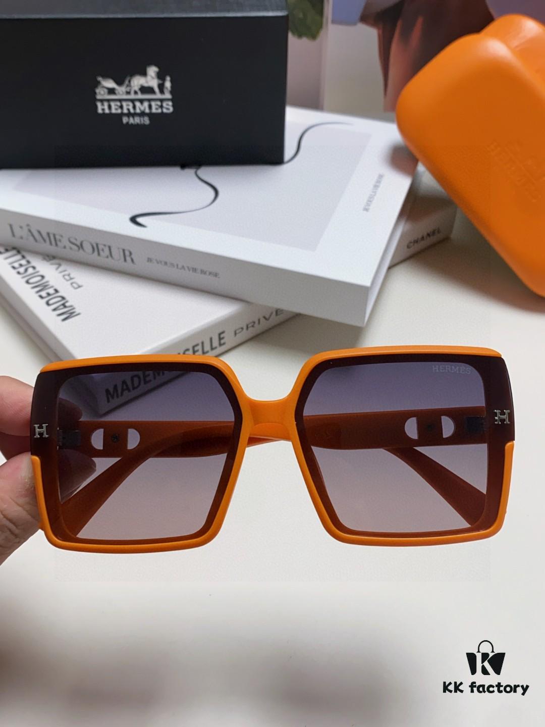 Hermes Women's Polarized Sunglasses 2024 New Arrival High-End UV Protection Sunglasses Slimming Face Design