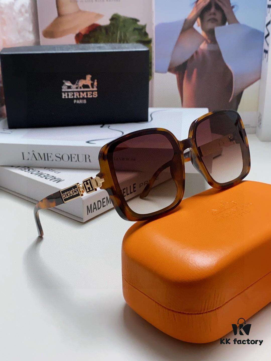 Hermes 2024 New Arrival Women's Sunglasses, Polarized Oversized Round Square UV Protection Driving Sunglasses for Women