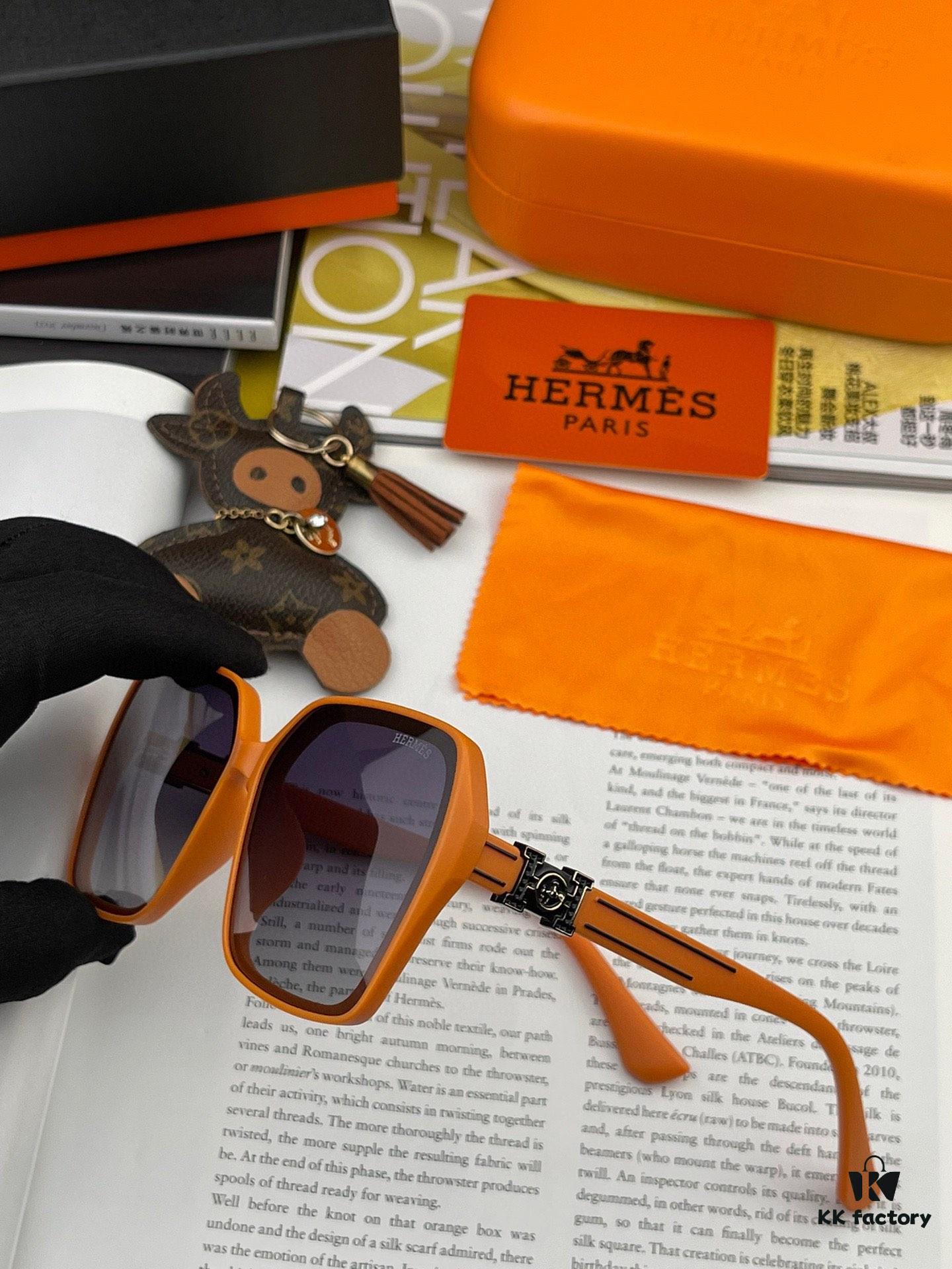 HERMES 2024 Spring New Arrival Original Release Famous Internet Sensation Ultra-Hot Selling Luxury Square Frame Sunglasses Model H1245