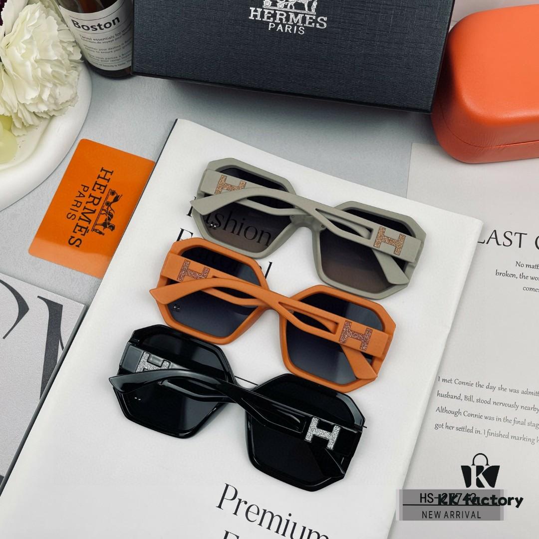 Hermès - HERMES | New 2024 Polarized Sunglasses with TR90 Frame and Polycarbonate Lenses, Lightweight and Comfortable, Ideal for Travel and Fashion, UV Protection, 3 Colors Available