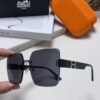 Hermes 2024 New Arrival Frameless Square Sunglasses, UV Protection Beach Sun Glasses with Premium Look, Face-Framing Design for Small Facial Appearance, Unisex Driving Shades