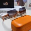 Hermes 2024 New Arrival Frameless Square Sunglasses, UV-Protective Beach Sun Glasses with Premium Look, Slimming Design for Face, Unisex Driving Shades