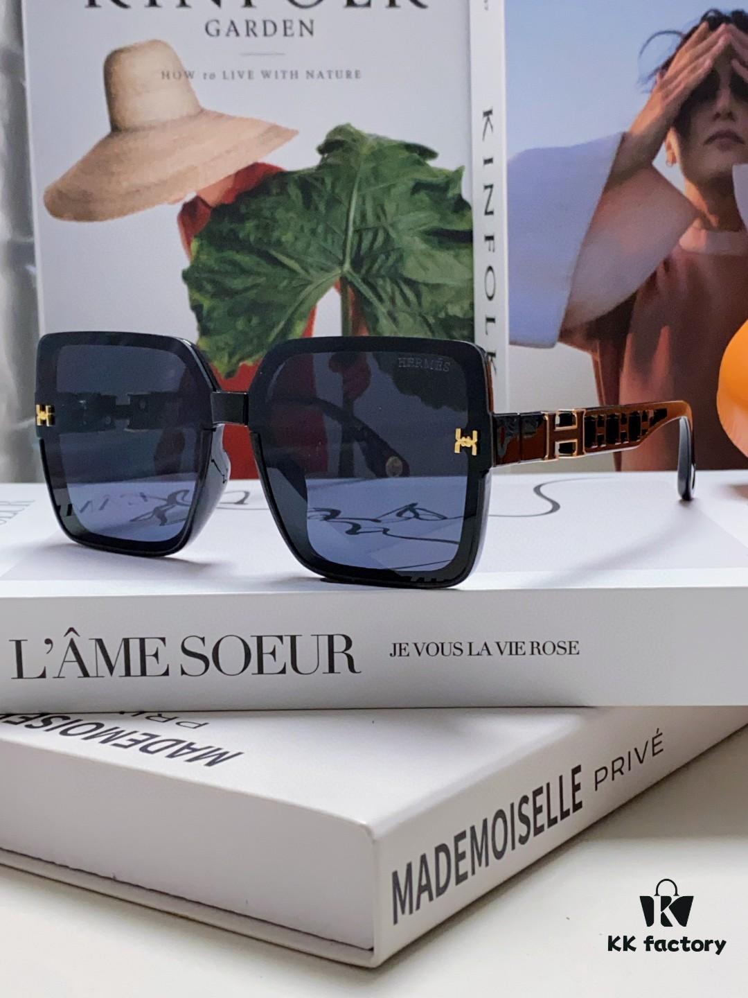 HERMES 2024 New Arrival Popular Fashion H Sunglasses for Women UV Protection Driver Glasses Stylish White Sunglasses