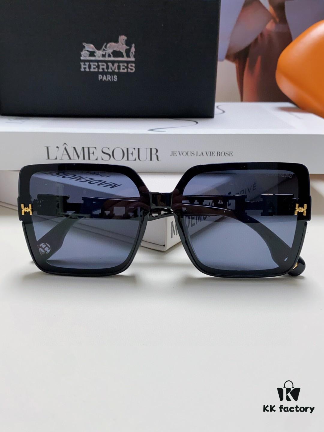 HERMES 2024 New Arrival Popular Fashion H Sunglasses for Women UV Protection Driver Glasses Stylish White Sunglasses