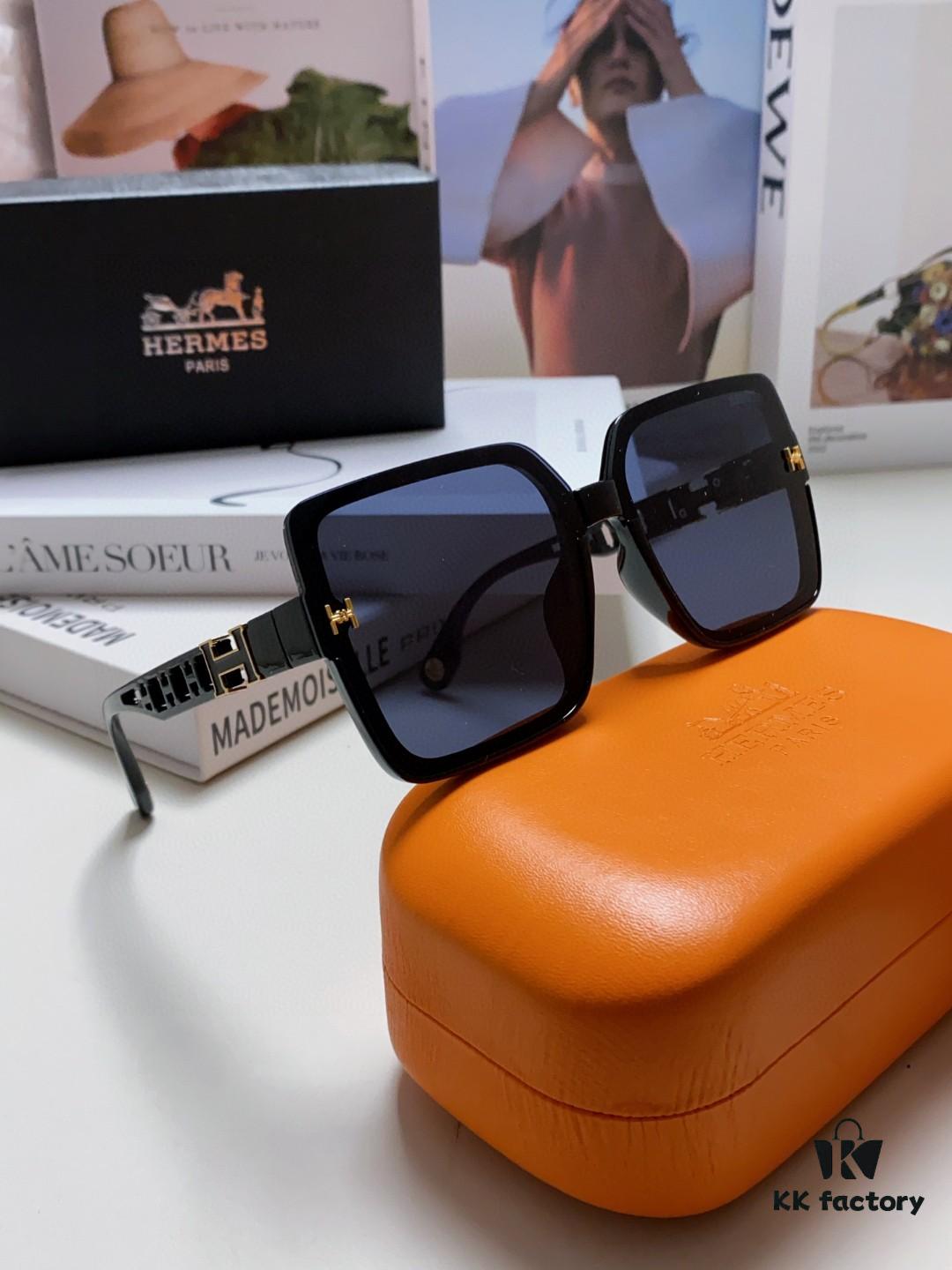 HERMES 2024 New Arrival Popular Fashion H Sunglasses for Women UV Protection Driver Glasses Stylish White Sunglasses