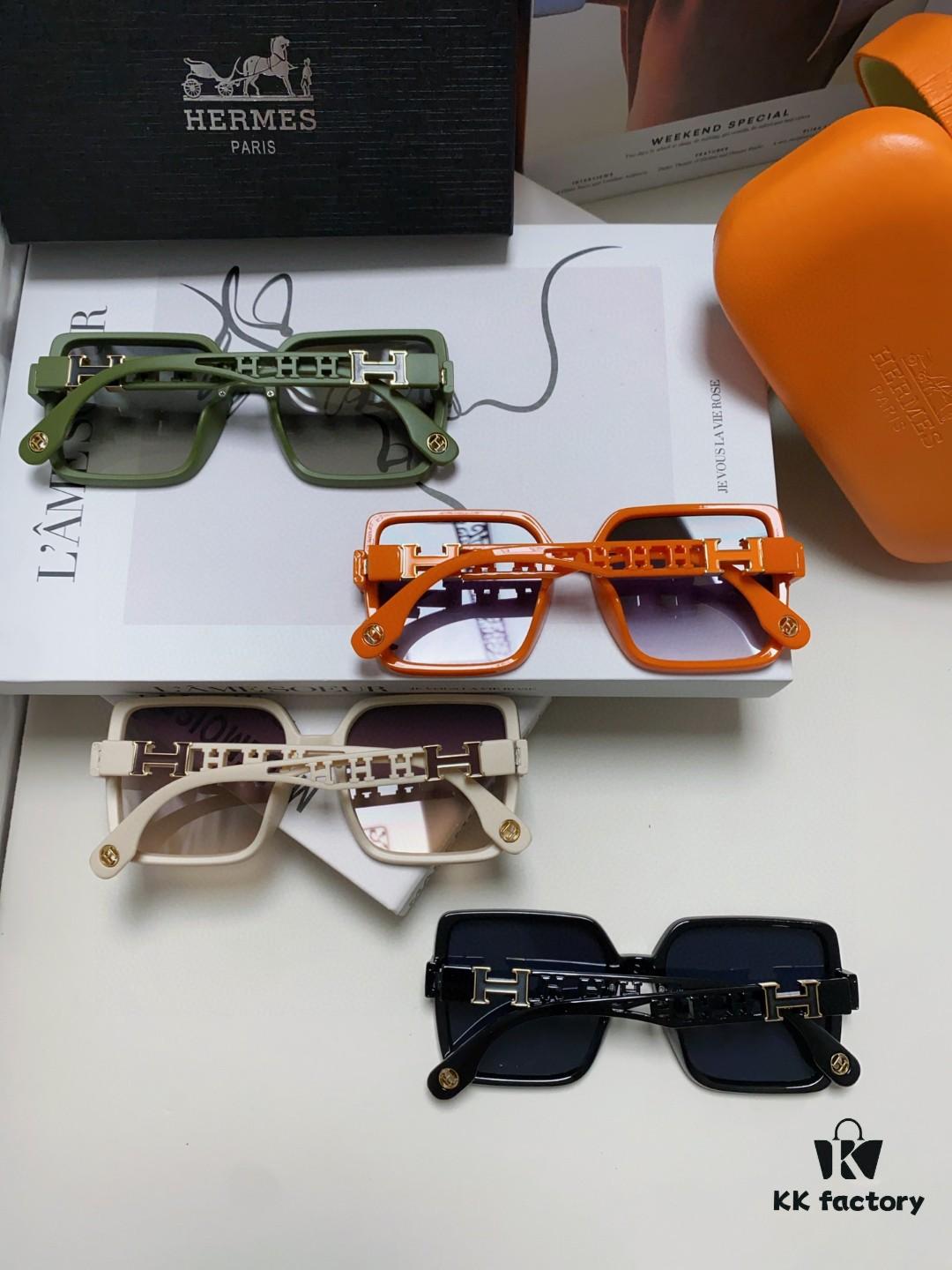 HERMES 2024 New Arrival Popular Fashion H Sunglasses for Women UV Protection Driver Glasses Stylish White Sunglasses