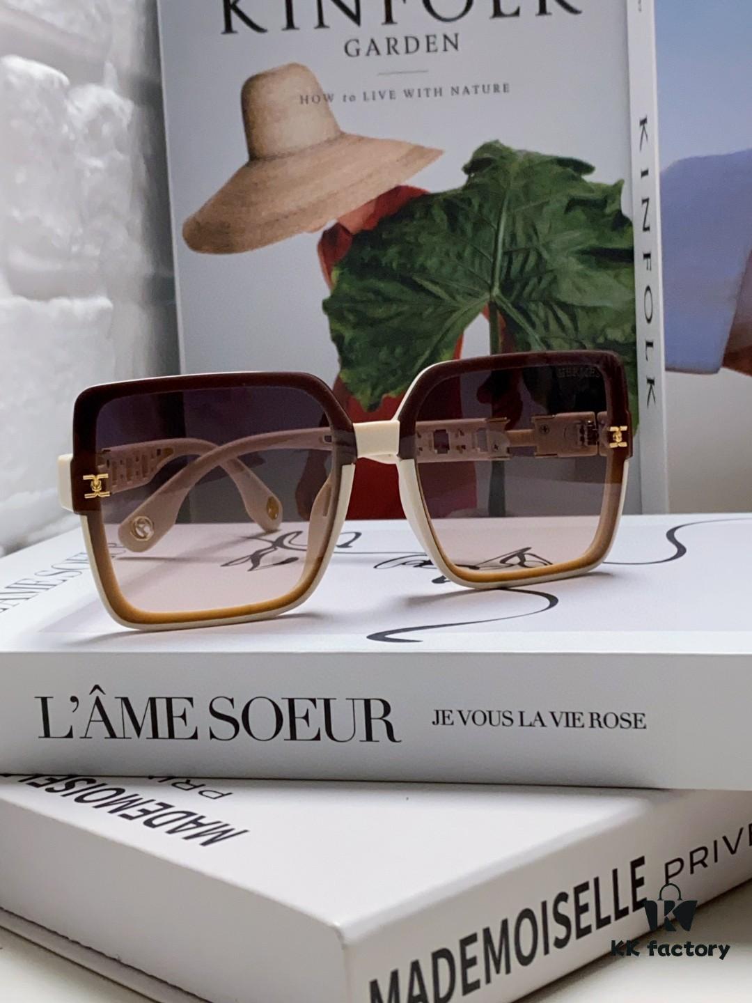 HERMES 2024 New Arrival Popular Fashion H Sunglasses for Women UV Protection Driver Shades Stylish White Sun Glasses