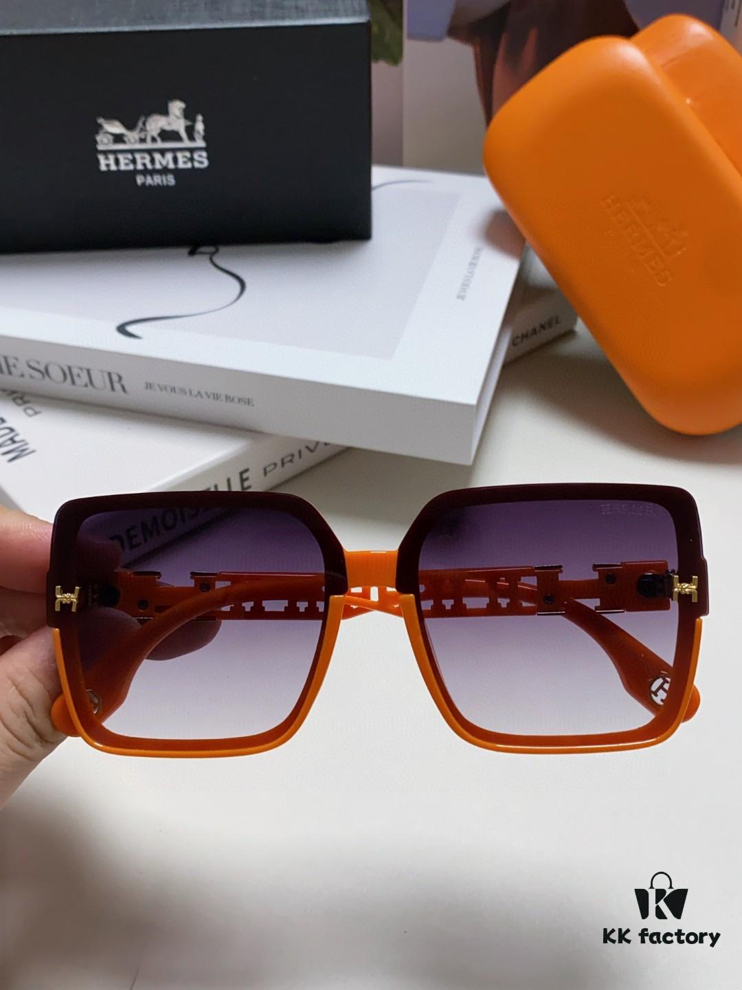 HERMES 2024 New Arrival Popular Fashion H Sunglasses for Women UV Protection Driver's Glasses, Stylish White Sunglasses with HHH Logo