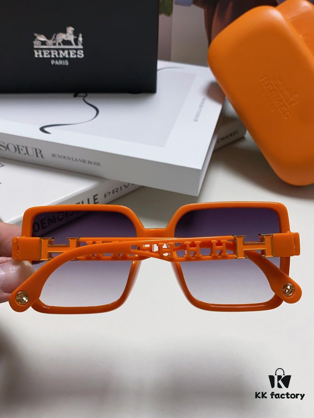 HERMES 2024 New Arrival Popular Fashion H Sunglasses for Women UV Protection Driver's Glasses, Stylish White Sunglasses with HHH Logo