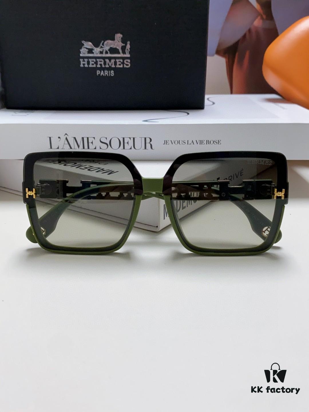 HERMES 2024 New Arrival Popular Fashion H Sunglasses for Women UV Protection Driver's Glasses Trendy White Driving Sunglasses Stylish HHH Eyewear