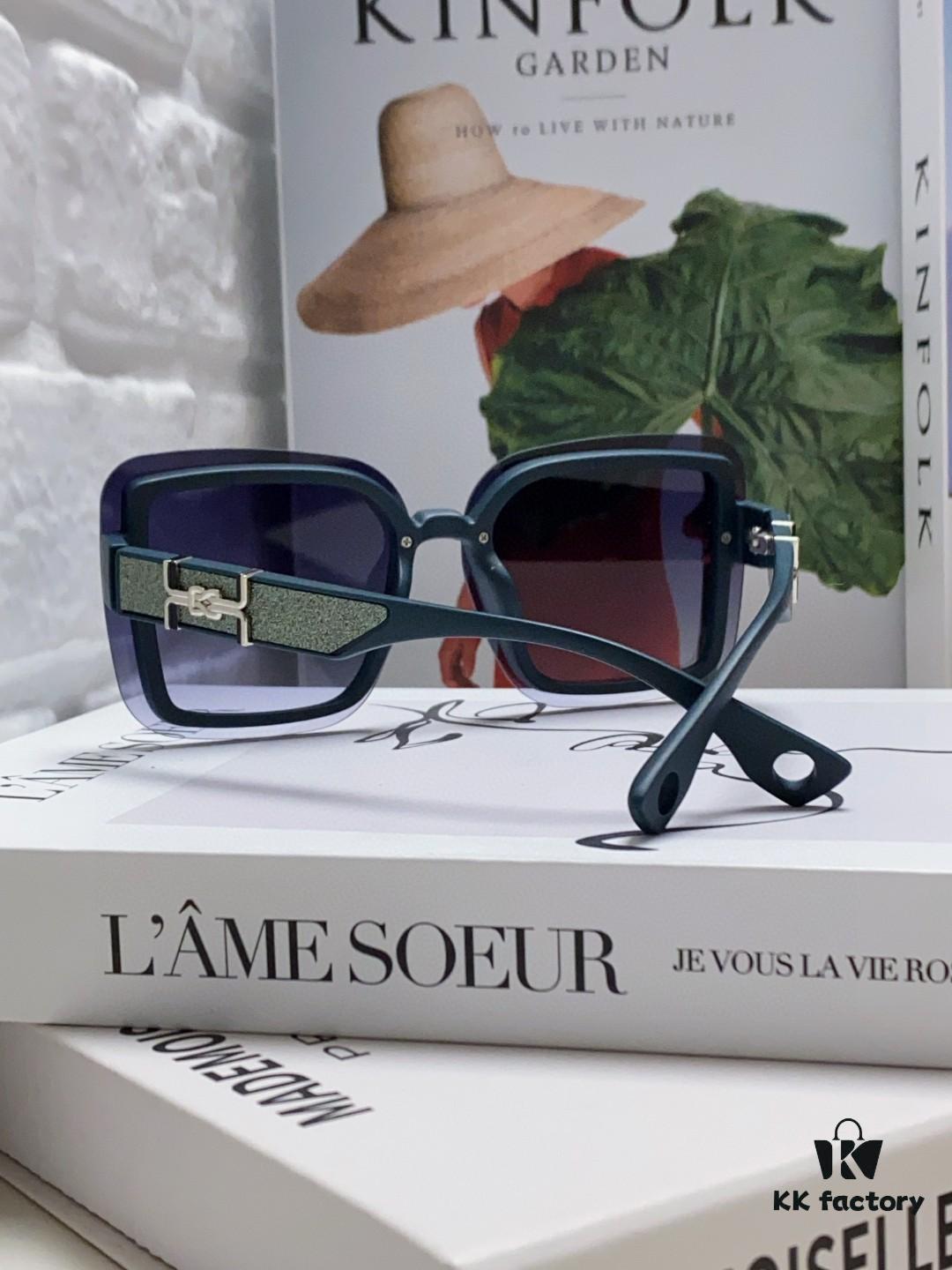 HERMES Women's Sunglasses, UV-Protective Oversized Round Frame Sunglasses 2024 New Arrival, Vintage-Inspired Slimming Design for Large Faces, Trendy Influencer Eyewear