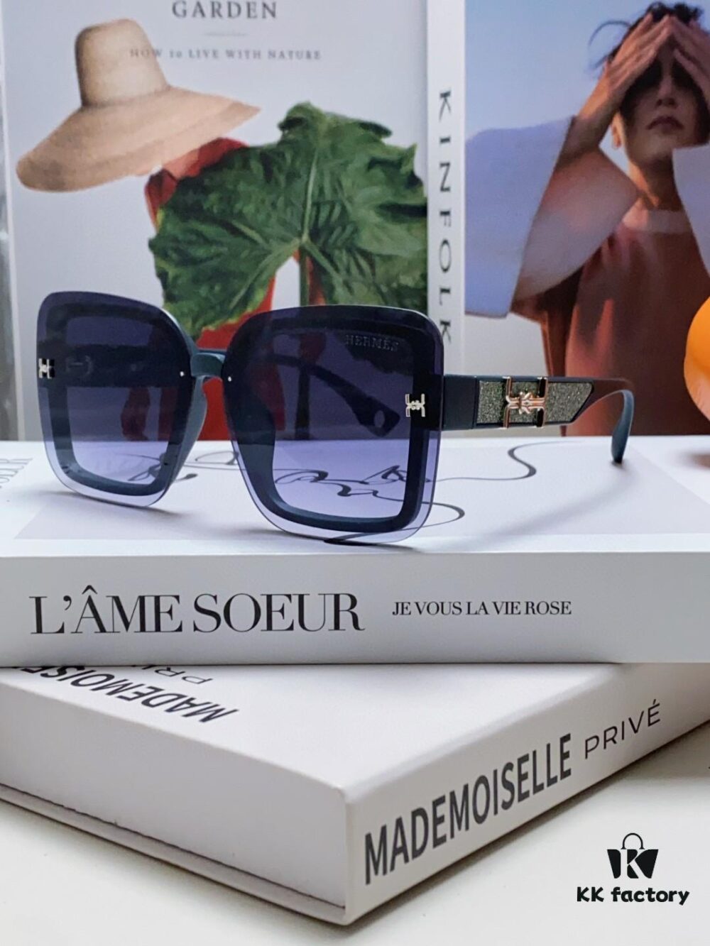 HERMES Women's Sunglasses, UV-Protective Oversized Round Frame Sunglasses 2024 New Arrival, Vintage-Inspired Slimming Design for Large Faces, Trendy Influencer Eyewear