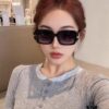 Hermes Korean-style Square Frame Minimalist Fashion Sunglasses for Women, Round Face Driving UV Protection Sun Glasses