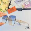Hermes 2024 TikTok Popular Women's Fashionable Luxurious Frameless Cut-Out Oversized UV-Protective Sunglasses for Street Photography