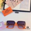 Hermes New Large-Frame Trendy Women's Sunglasses, Square Minimalist Korean Style, Face-Slimming UV Protection Driving and Street Photography Sun Glasses