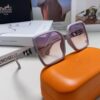 Hermes 2024 New Women's Square Oversized Sunglasses Round Face Slimming UV Protection High-End Travel Sun Glasses