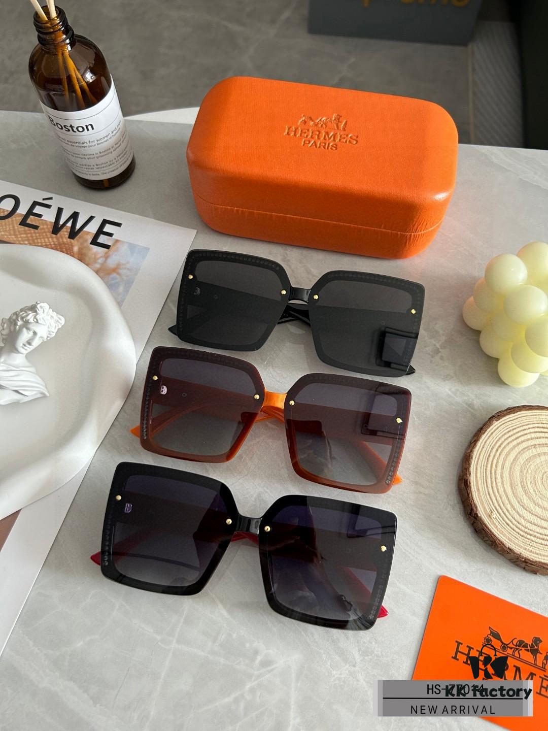 Hermès - New Arrival Sunglasses with Polarized Lenses, Lightweight TR90 Frame, UV Protection, Fashionable Design for Travel and Driving, 3 Colors Available