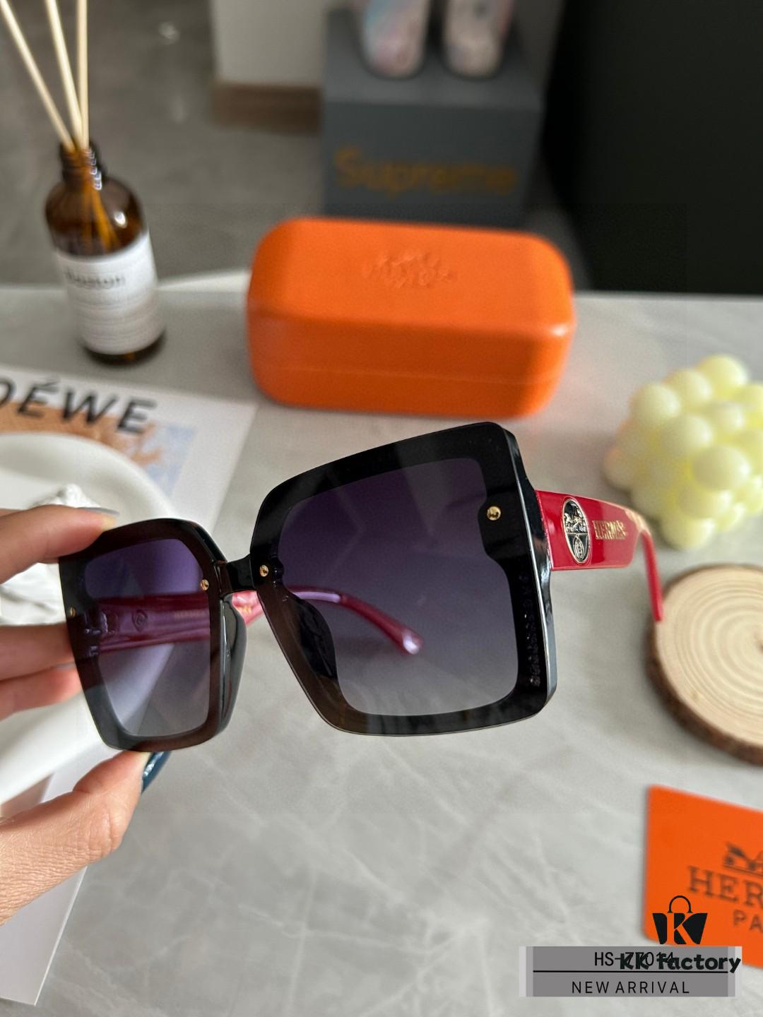 Hermès - New Arrival Sunglasses with Polarized Lenses, Lightweight TR90 Frame, UV Protection, Fashionable Design for Travel and Driving, 3 Colors Available