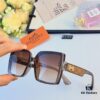 Hermes Women's Sunglasses 2024 New Arrival Square Retro Stylish Sun Protection Glasses for Long and Oval Faces