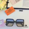 Hermes Women's Sunglasses 2024 New Arrival Square Retro Stylish Sun Protection Glasses for Long and Oval Faces