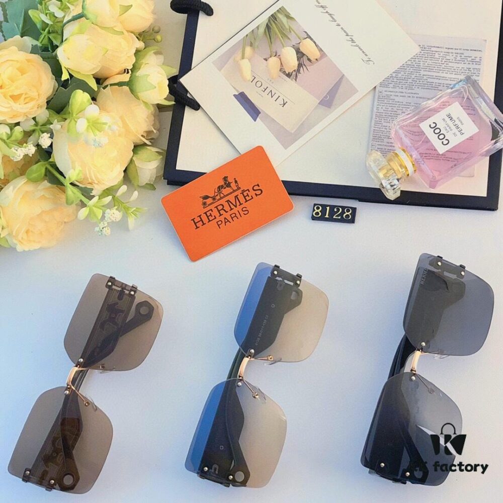 Hermes New Arrival Sunglasses for Women, High-End Fashion UV Protection, Anti-Glare, Instagrammable Driving Sunglasses