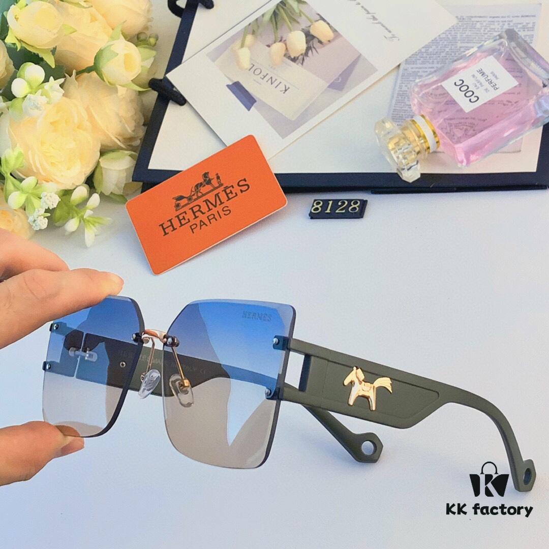 Hermes New Arrival Sunglasses for Women, High-End Fashion UV Protection, Anti-Glare, Instagrammable Driving Sunglasses