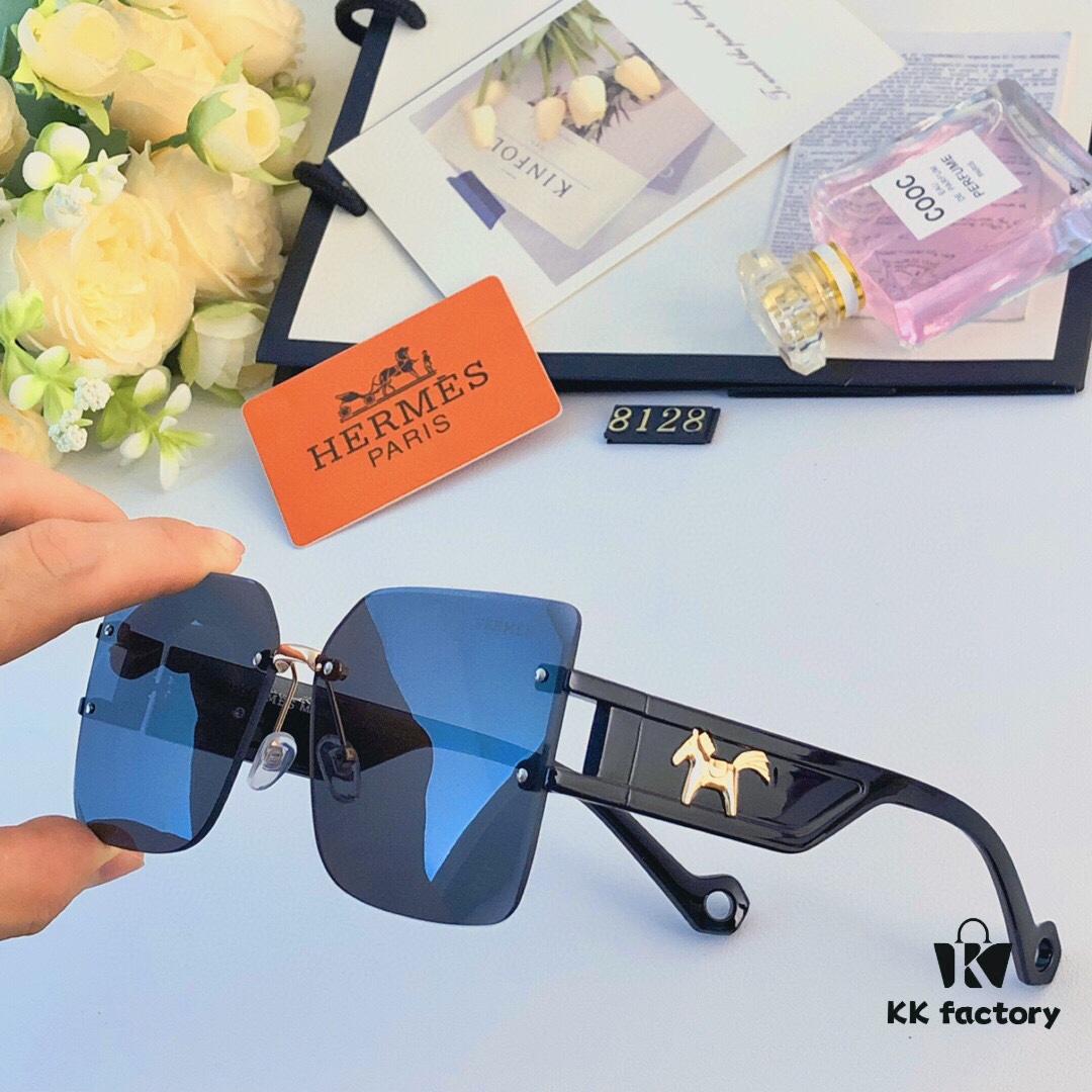 Hermes New Arrival Sunglasses for Women, High-End Fashion UV Protection, Anti-Glare, Instagrammable Driving Sunglasses