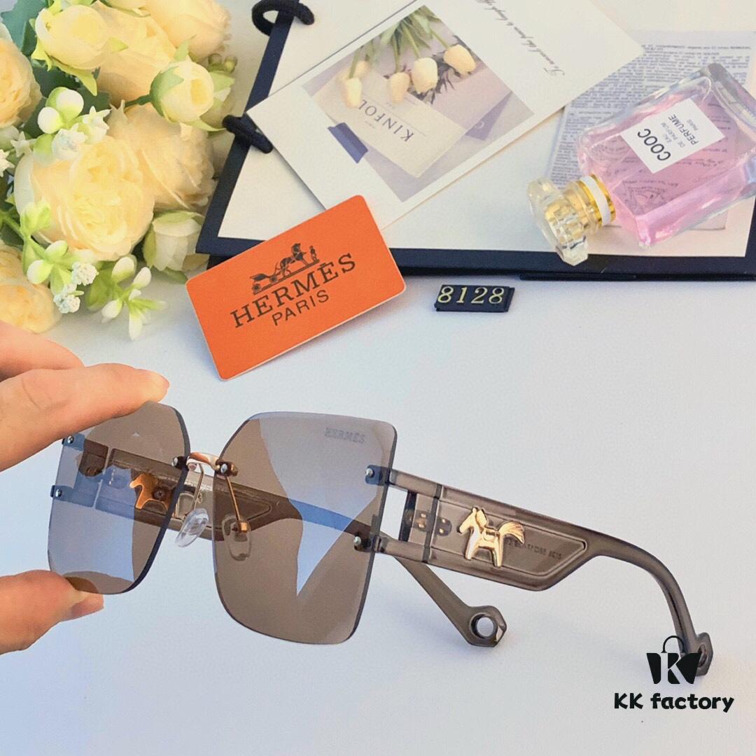 Hermes New Arrival Sunglasses for Women, High-End Fashion UV Protection, Anti-Glare, Instagrammable Driving Sunglasses