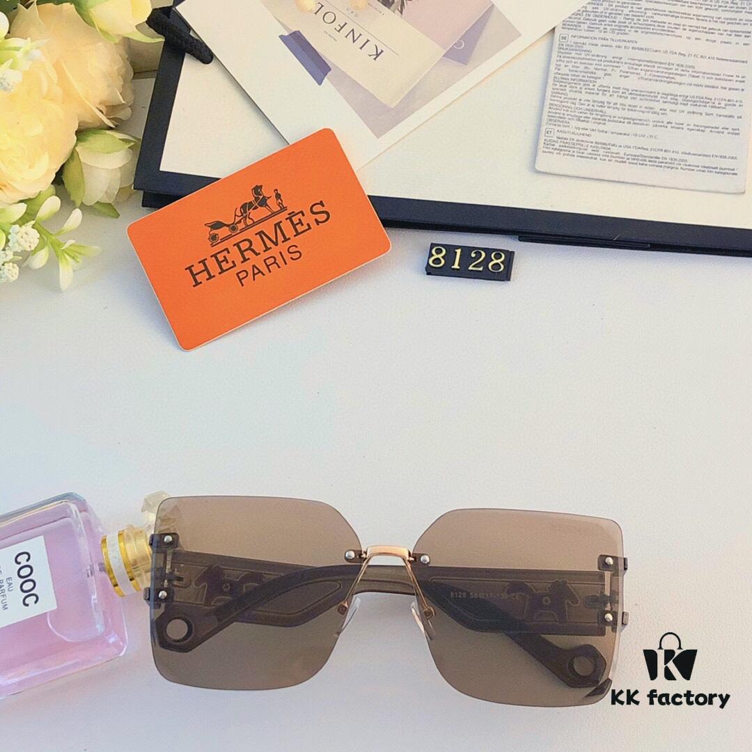 Hermes New Arrival Sunglasses for Women, High-End Fashion UV Protection, Anti-Glare, Instagrammable Driving Sunglasses