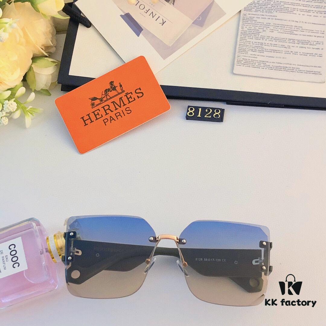 Hermes New Arrival Sunglasses for Women, High-End Fashion UV Protection, Anti-Glare, Instagrammable Driving Sunglasses