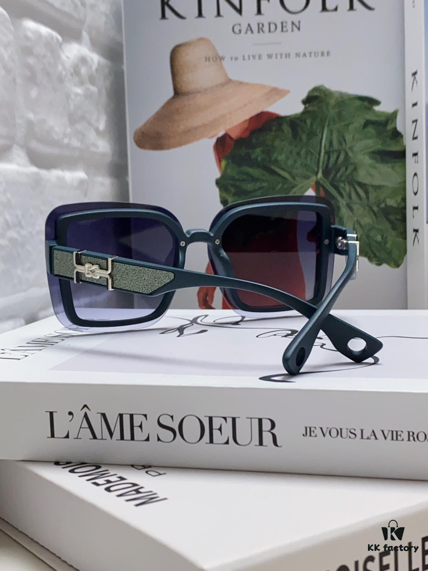 HERMES Women's Sunglasses, UV-Protective Oversized Round Frame Sunglasses 2024 New Arrival, Vintage-Inspired Slimming Design for Large Faces, Trendy Influencer Eyewear