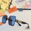 Hermes 2024 New Arrival European and American Style Frameless Sunglasses for Women, Oversized Summer Sun Glasses that Flatter Large Faces and Slim the Appearance