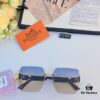 Hermes Unframed Square Sunglasses for Women, Slimming Design, 2024 New Arrival UV Protection, Korean Style Influencer Trendy High-End Sun Glasses