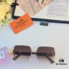 Hermes Unframed Square Sunglasses for Women, Slimming Design, 2024 New Arrival UV Protection, Korean Style Influencer Trendy High-End Sun Glasses