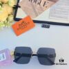 Hermes Unframed Square Sunglasses for Women, Slimming Design, 2024 New Arrival UV Protection, Korean Style Influencer Trendy High-End Sun Glasses