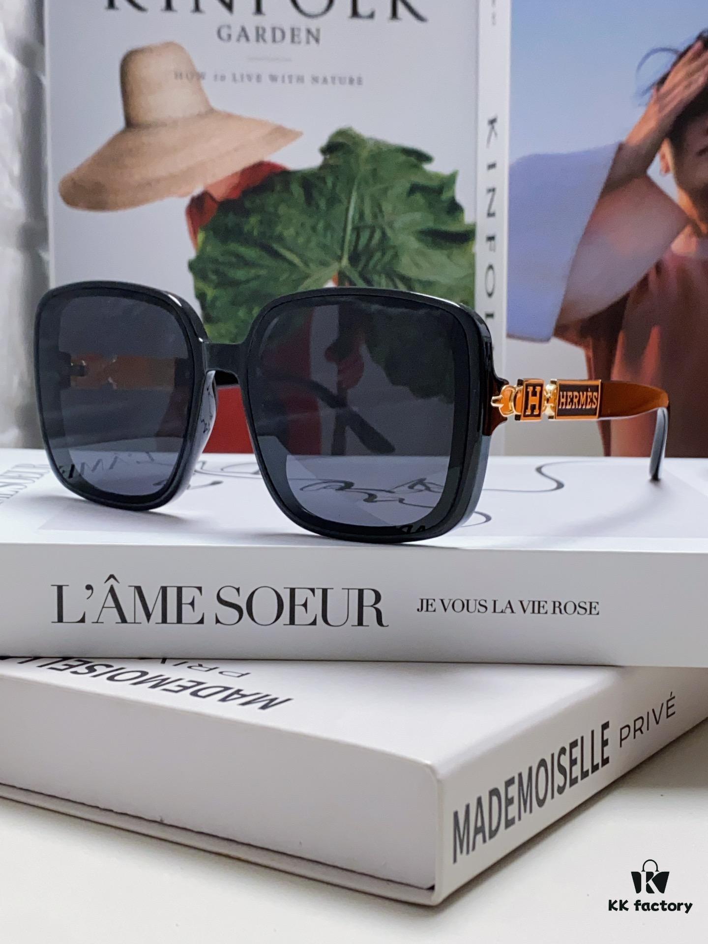 Hermes 2024 New Arrival Women's Oversized Round Square Sunglasses, Polarized UV Protection Driving Sunglasses for Women, Face-Framing Design