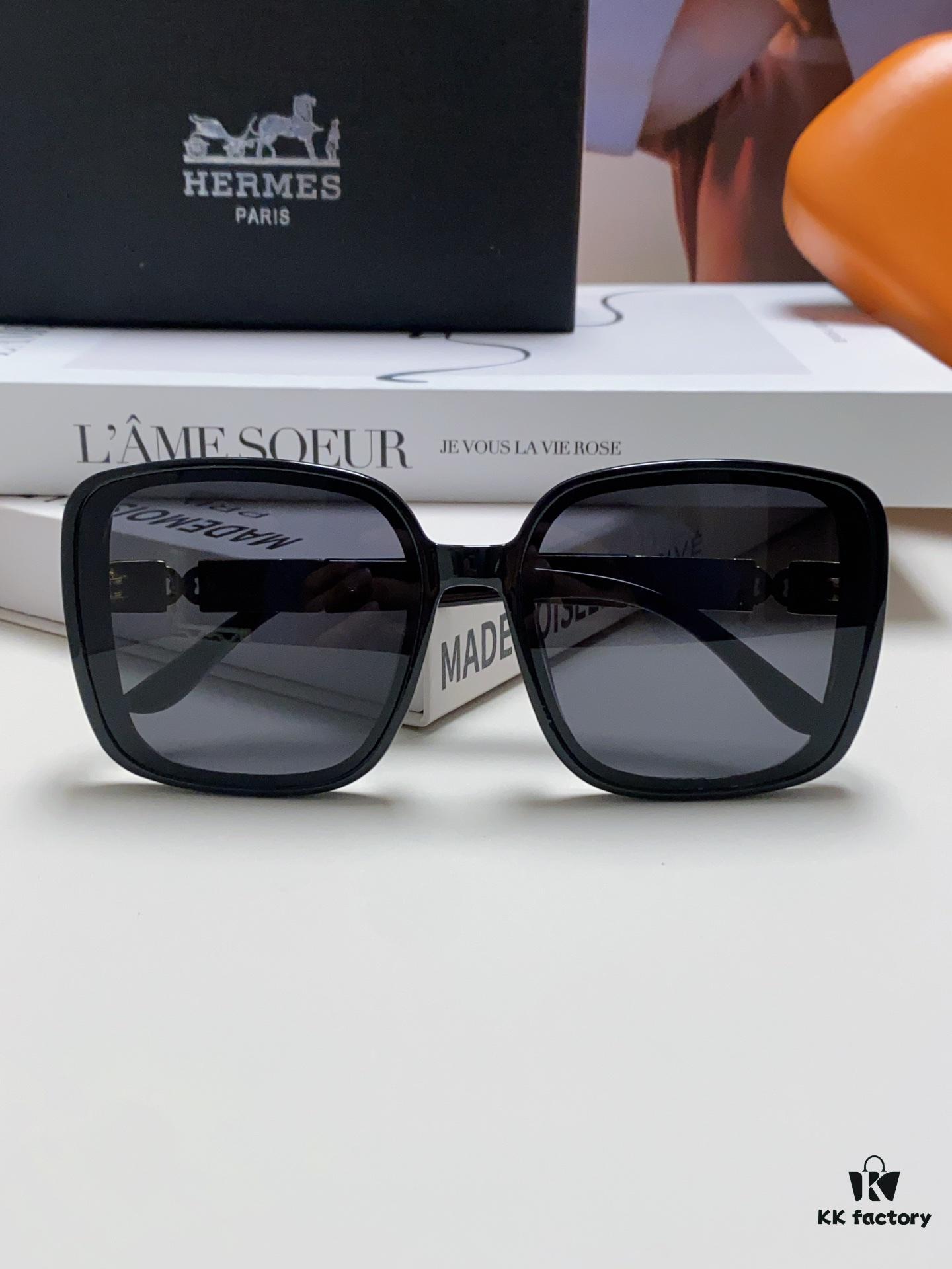 Hermes 2024 New Arrival Women's Oversized Round Square Sunglasses, Polarized UV Protection Driving Sunglasses for Women, Face-Framing Design