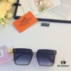 Hermes Women's Square Retro Sunglasses, Korean Style Ins High-End Fashion, Slimming for Large Faces, Stylish Street Snap UV Protection