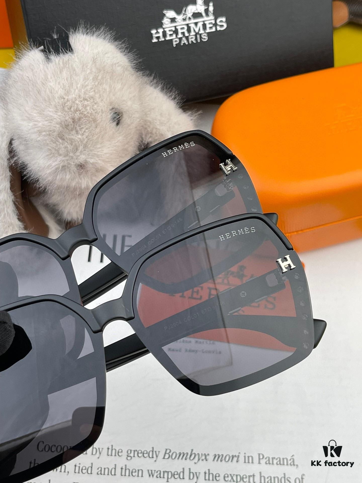 HERMES H4290 TR Polarized Series Square Frame Sunglasses - Original Luxury Brand, High-Quality Designer Sun Glasses