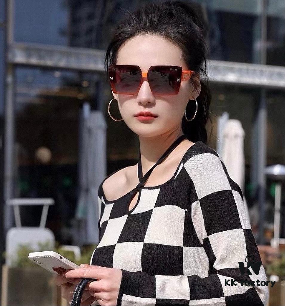 HERMES H50200 TR Polarized Sunglasses, Luxury Square Frame Designer Shades